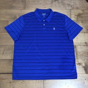 IZOD Swingflex Mens SS Prep Blue Stripe Ventilated Golf Polo Size XXL